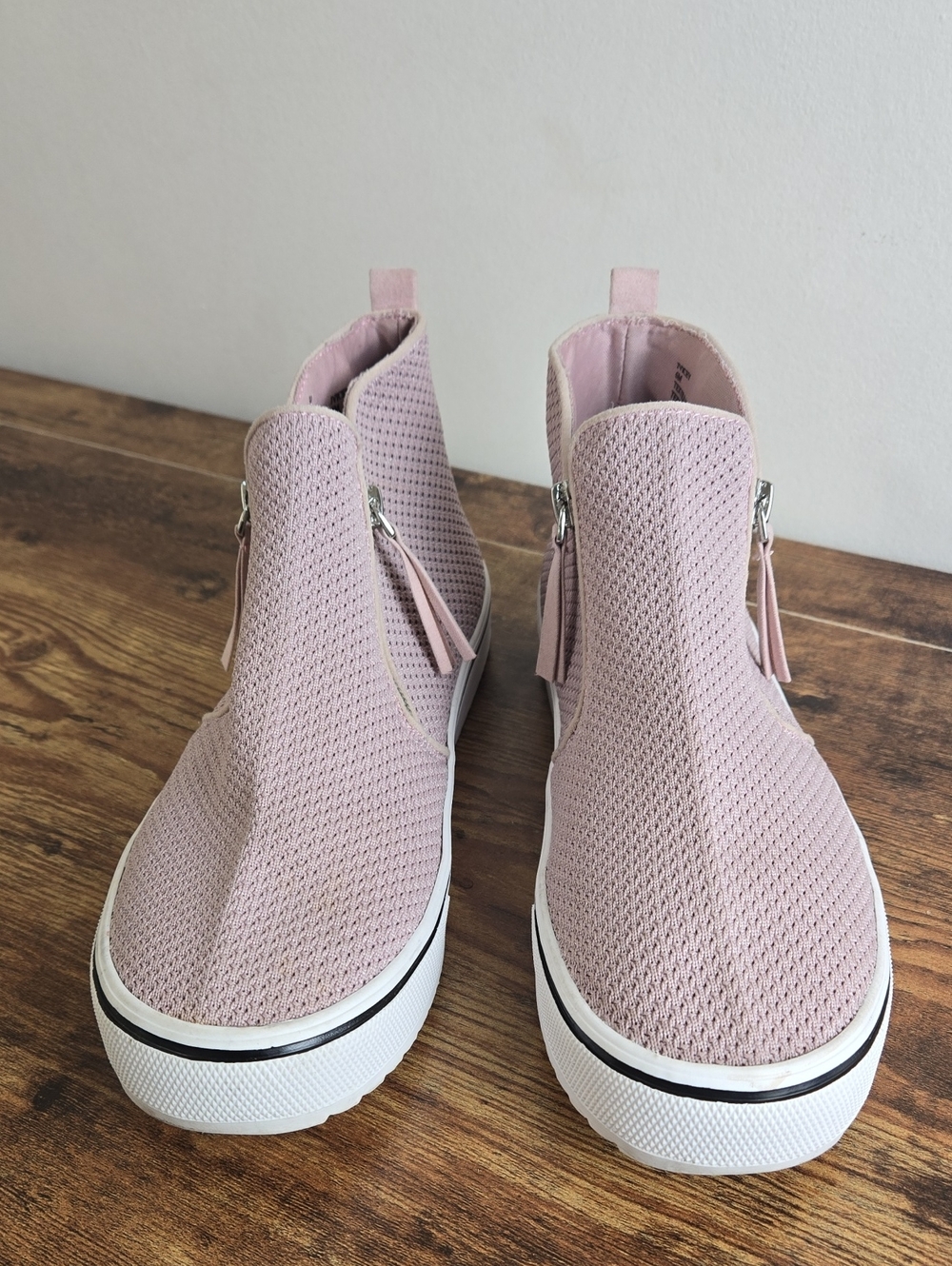 Steve Madden Girls Lilac Side Zip Mesh Slip-On High Top Sneaker Bootie Sz 6Y/8W